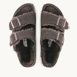 Birkenstock  Arizona Shearling Mocha Suede Regular Width Select Size 39